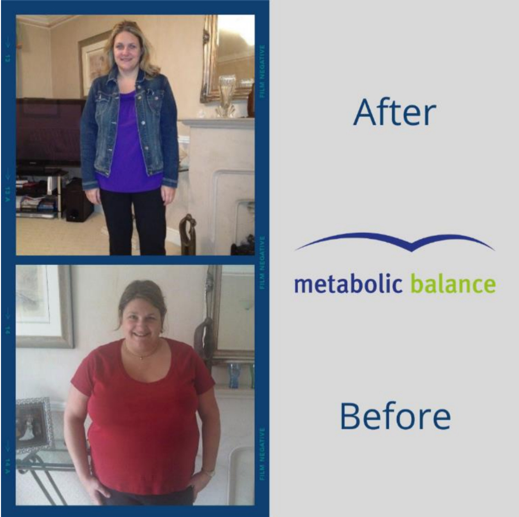 Metabolic Balance before and after — a female client’s weight-loss transformation